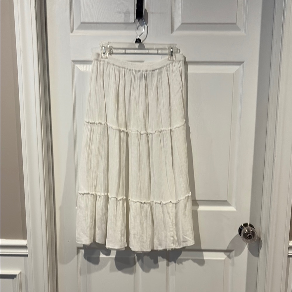 Blair whiteTiered A-Line Maxi Skirt - Picture 3 of 6